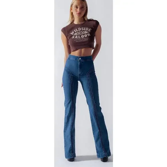Revice Rollergirl Flares / Blue Clue Wash, size 25, MSRP $120 - Picture 1 of 16